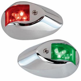Perko LED Side Lights - Red/Green - 24V - Chrome Plated Housing