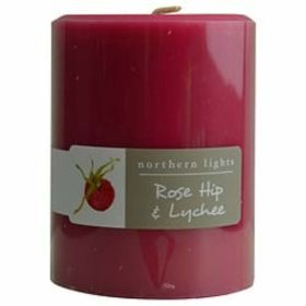 Rose Hip & Lychee By  One 3x4 Inch Pillar Candle.  Burns Approx. 80 Hrs. For Anyone