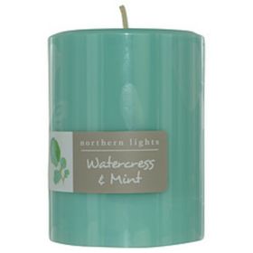 Watercress & Mint By  One 3x4 Inch Pillar Candle.  Burns Approx. 80 Hrs. For Anyone