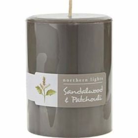 Sandalwood & Patchouli By  One 3x4 Inch Pillar Candle.  Burns Approx. 80 Hrs. For Anyone