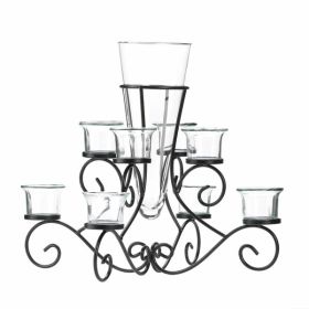 Accent Plus Scrollwork Candle Stand Centerpiece Vase