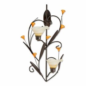 Gallery of Light Amber Lilies Candle Wall Sconce