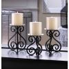 Gallery of Light Scrollwork Candle Holders Stand Trio