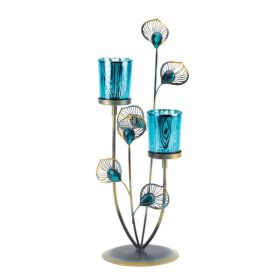 Gallery of Light Peacock Plume Candle Holder