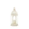 Gallery of Light Graceful Distressed White Lantern (S)