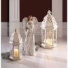 Gallery of Light Small Distressed White Lantern