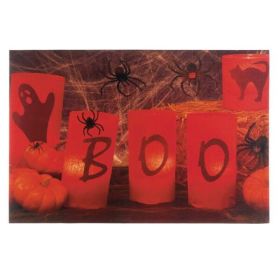Accent Plus Boo Halloween LED Wall Art