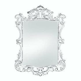 Accent Plus Regal White Distressed Wall Mirror