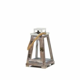 Gallery of Light Small Pyramid Wooden Lantern With Rope