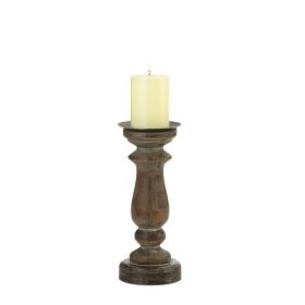 Gallery of Light Short Antique-Style Wooden Candle Holder