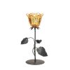 Gallery of Light Amber Floral Candle Holder