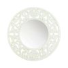 Accent Plus Carved Round White Wall Mirror