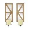 Accent Plus Mirrored Wood Candle Sconce Set