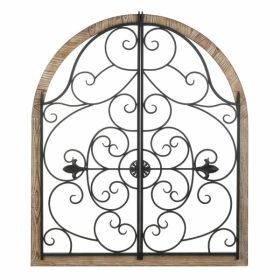 Accent Plus Arched Wood Iron Wall Decor