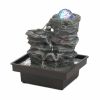 Cascading Fountains Glass Orb On Rocks Tabletop Fountain