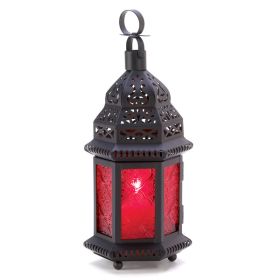 Gallery of Light Red Glass Moroccan Lantern