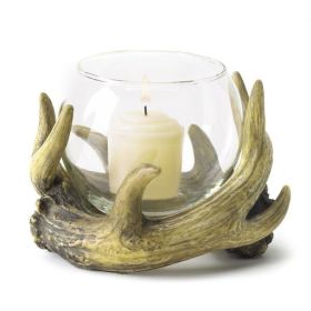 Gallery of Light Rustic Antler Candle Holder