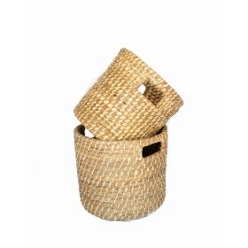 Tall Woven Baskets with Handles Set (Pack of 1)