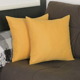 Farmhouse Square and Lumbar Solid Color Throw Pillow Covers Set of 2