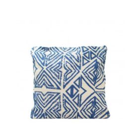 Blue and White Abstract Cushion Cover (Pack of 1)