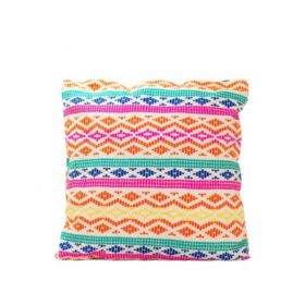 Orange and Yellow Jacquard Cushion Cover (Pack of 1)