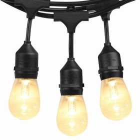 SUNTHIN 2 Pack 48ft LED Outdoor String Lights with 0.9W Shatterproof Bulb (Pack of 1)