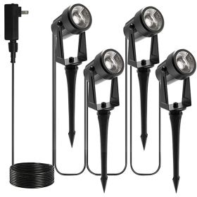 SUNTHIN Outdoor Landscape Spotlights, 12V Low Voltage LED Spotlights with Transformer, IP65 Waterproof Warm White (Pack of 1 Pack of 8)