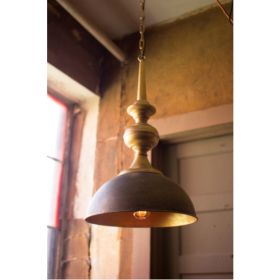 Metal Pendant Light With Antique Gold Finish 16"D X 29"T (Pack of 1)