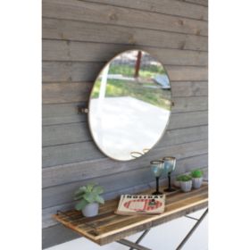Metal Framed Tilted Round Mirror 29.5"D X 3"T (Pack of 1)