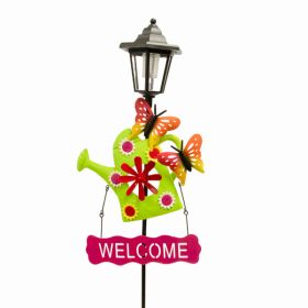 Watering Can and Dog Solar Garden Stake Welcome Sign (Pack of 1)