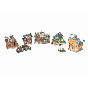 Large Village Set Assortment with Colored Lights Included (Pack of 1)
