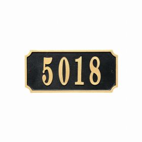 Waterford Rectangle Cast Aluminum With Gold Border Address Plaque (Pack of 1)