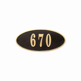 Claremont Oval Cast Aluminum With Gold Border Address Plaque (Pack of 1)