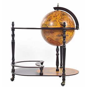 Natuical Globe with Hidden Drink Trolley at 16.5 inches in Red (Pack of 1)