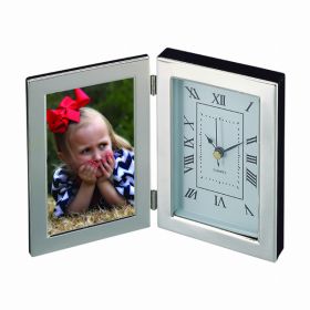 Silhouette Hinged Clock, 3" X 5" Frame, Silver Plated (Pack of 1)