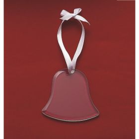Bell Shaped Glass Ornament with White Ribb (Pack of 1)