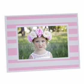 Pink & White Striped 4X6 Frame (Pack of 1)
