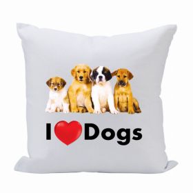 Pillow 16X16 I Love (Heart) Dogs (Pack of 1)