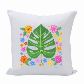 Pillow 16X16 Leaf/Multi Flowers (Pack of 1)