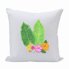 Pillow 16X16 2 Leaves/Multi Flowers (Pack of 1)