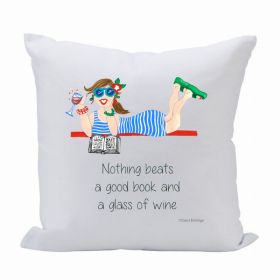 Pillow 16X16 Book/Wine (Pack of 1)