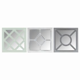 Set of 3 Tri-color Square Wall Mirrors
