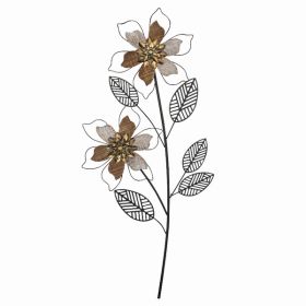 Traditional Wood and Wire Flowers Botanical Wall Decor (Pack of 1)