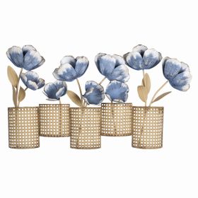 Farmhouse Blooming Metal Flowers in Vases Centerpiece Wall Decor (Pack of 1)
