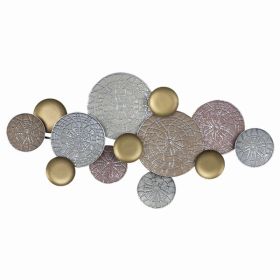 Modern Pink and Gold Metal Plates Centerpiece Wall Decor (Pack of 1)