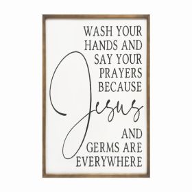 Farmhouse Jesus and Germs Are Everywhere High Gloss Wall Art (Pack of 1)