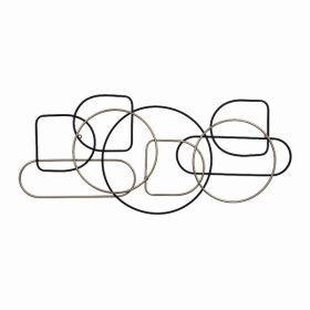 Black and Gold Metal Abstract Shapes Centerpiece Wall Decor (Pack of 1)