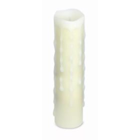 LED Wax Dripping Pillar Candle (Set of 4 ) 1.75"Dx8"H Wax/Plastic - 2 AA Batteries Not Included