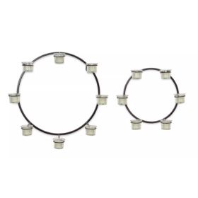 Wall Mount Votive Candle Holders (Set of 2) 18"D, 12"D Metal/Glass