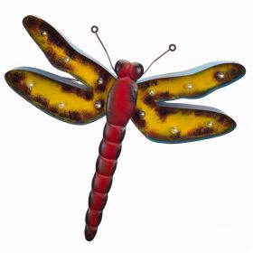 Dragonfly Wall Plaque with LED Bulbs 19"H Metal (Pack of 1)